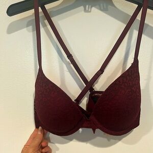 Victoria secret PINK 34C burgundy, wine lace adjustable strap bra